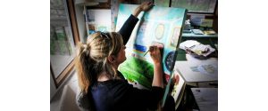 Mindy Carpenter paints in her home studio