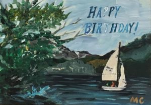 Happy Birthday Sailboat Greeting Card by Carpe Diem Papers
